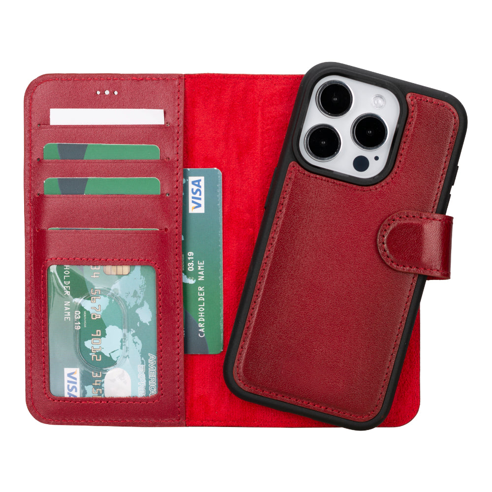 Magic iPhone 16 Series Detachable Genuine Leather Case