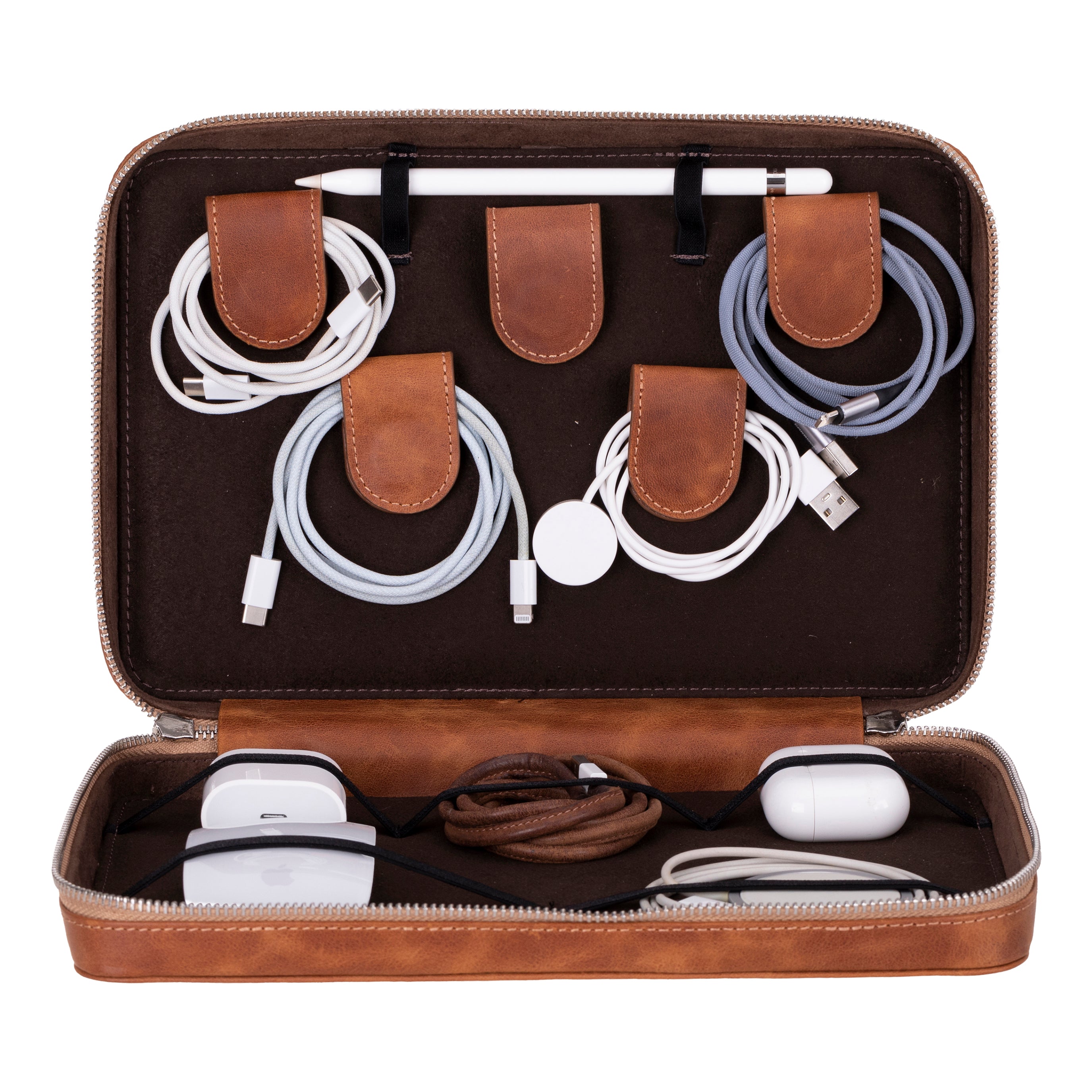 Oregon Leather Travel Cable Organizer