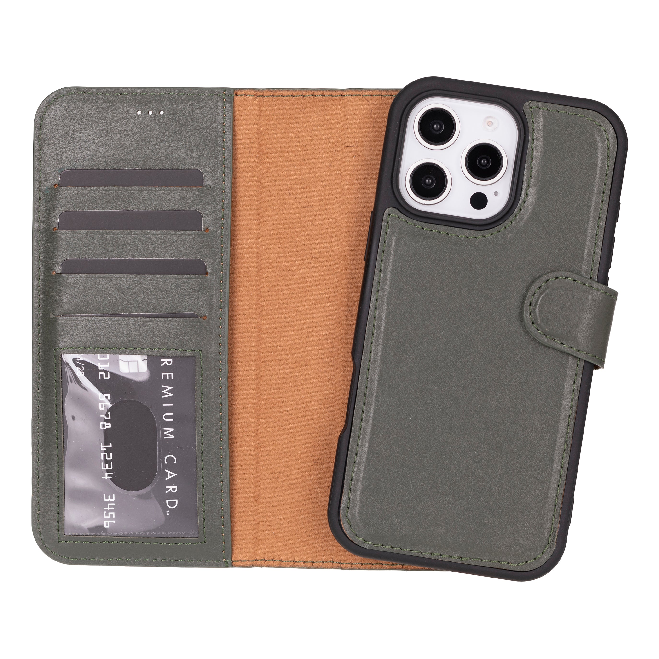 Magic iPhone 16 Series Detachable Genuine Leather Case