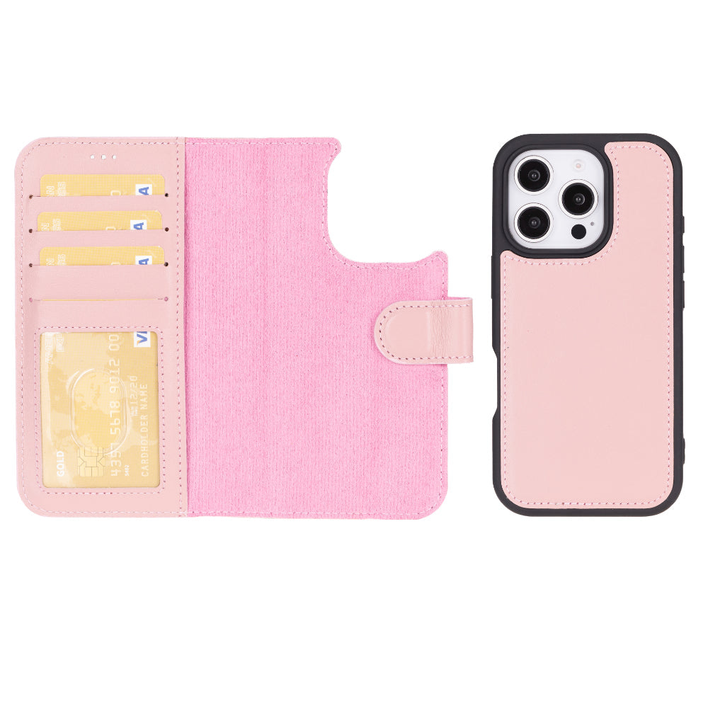 Magic iPhone 16 Series Detachable Genuine Leather Case