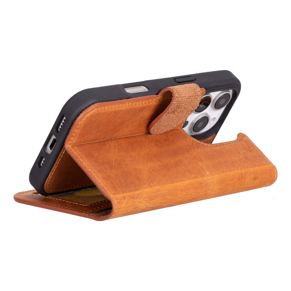 Magic iPhone 16 Series Detachable Genuine Leather Case