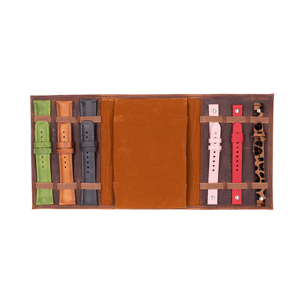 Leather Watch Band Organizer - Triple Slots