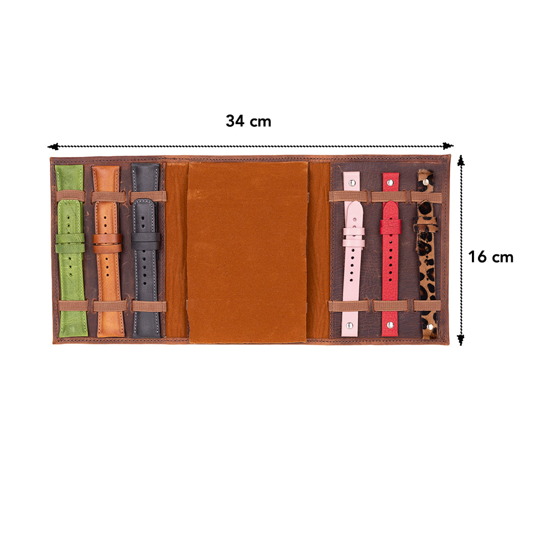 Leather Watch Band Organizer - Triple Slots