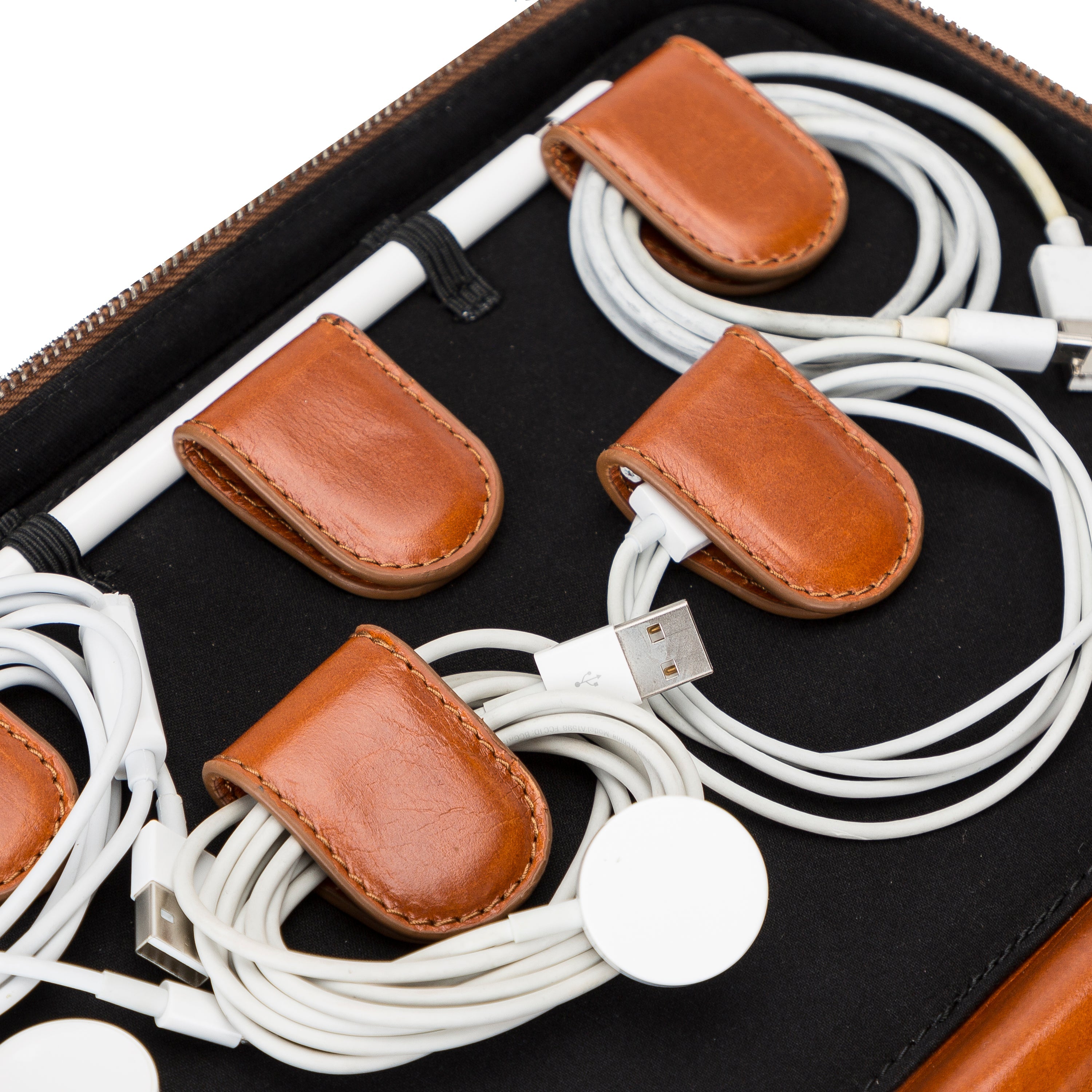 Oregon Leather Travel Cable Organizer