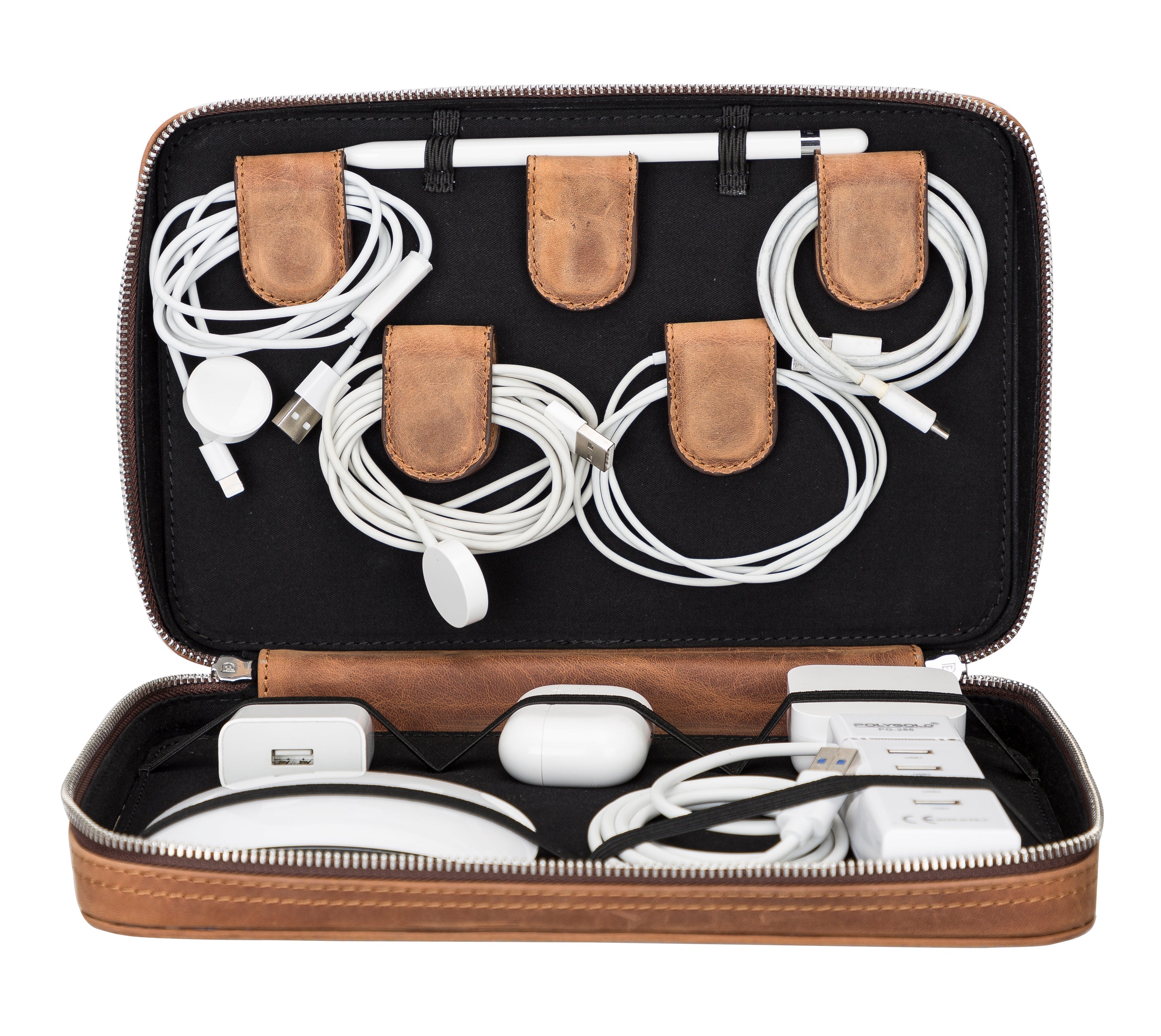 Oregon Leather Travel Cable Organizer