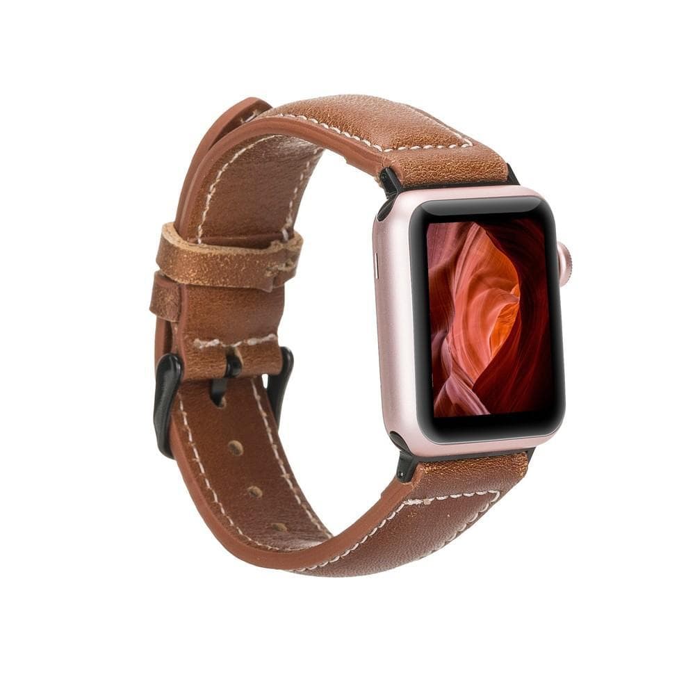Classic Stitched Style Leather Apple Watch Bands