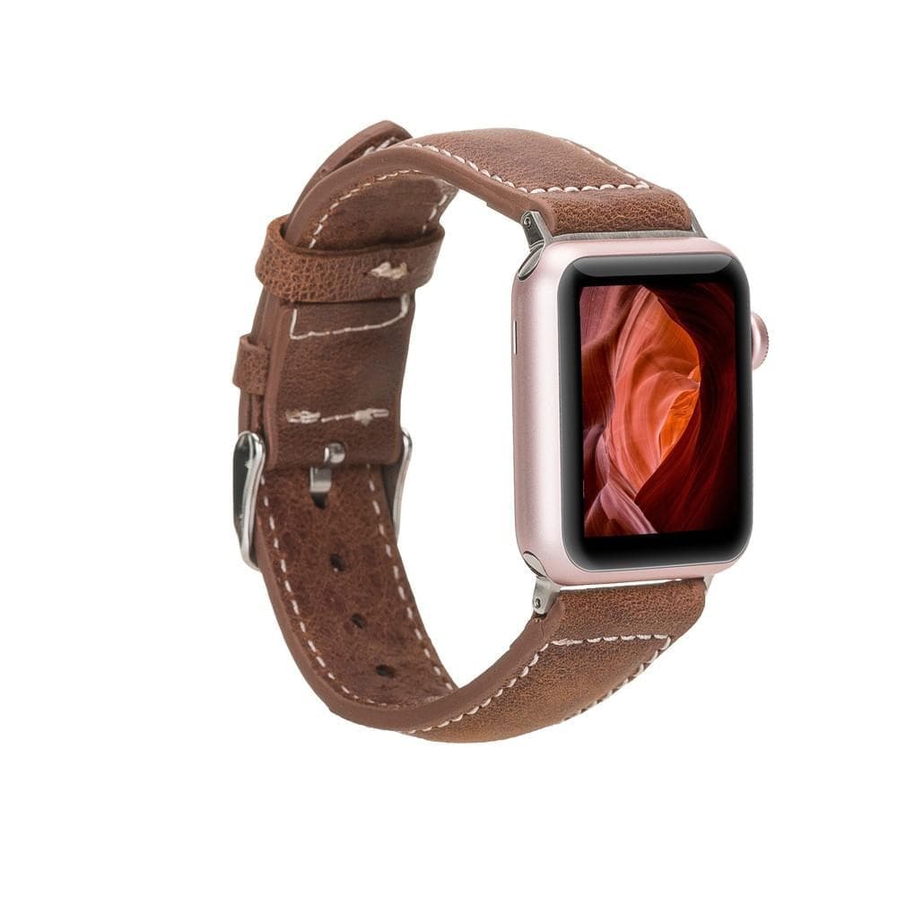 Classic Stitched Style Leather Apple Watch Bands