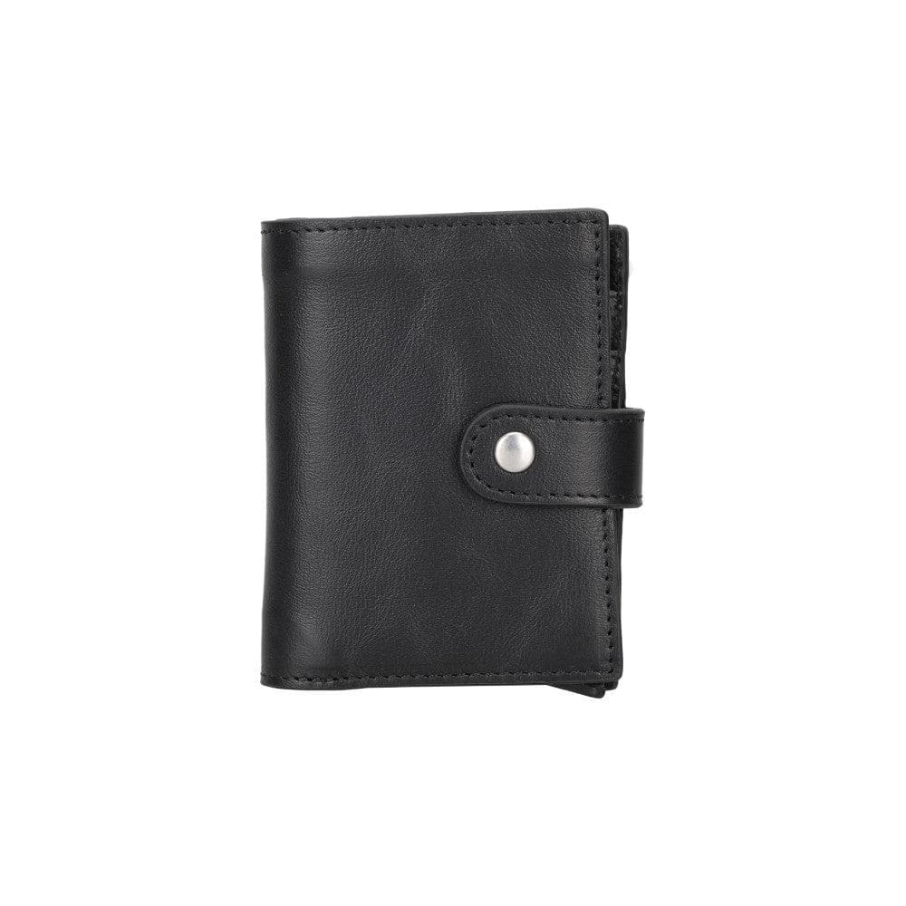 Plato Zip Mechanical Genuine Leather Card Holder