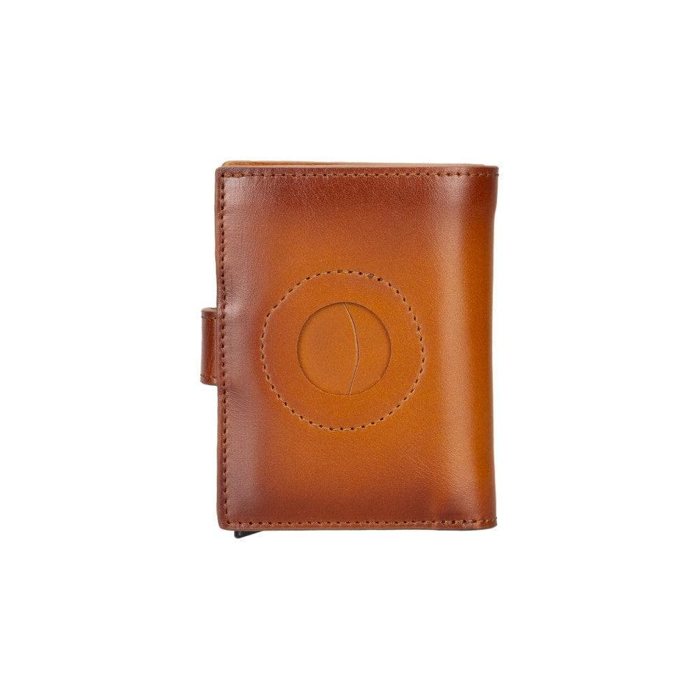 Plato Zip Mechanical Genuine Leather Card Holder