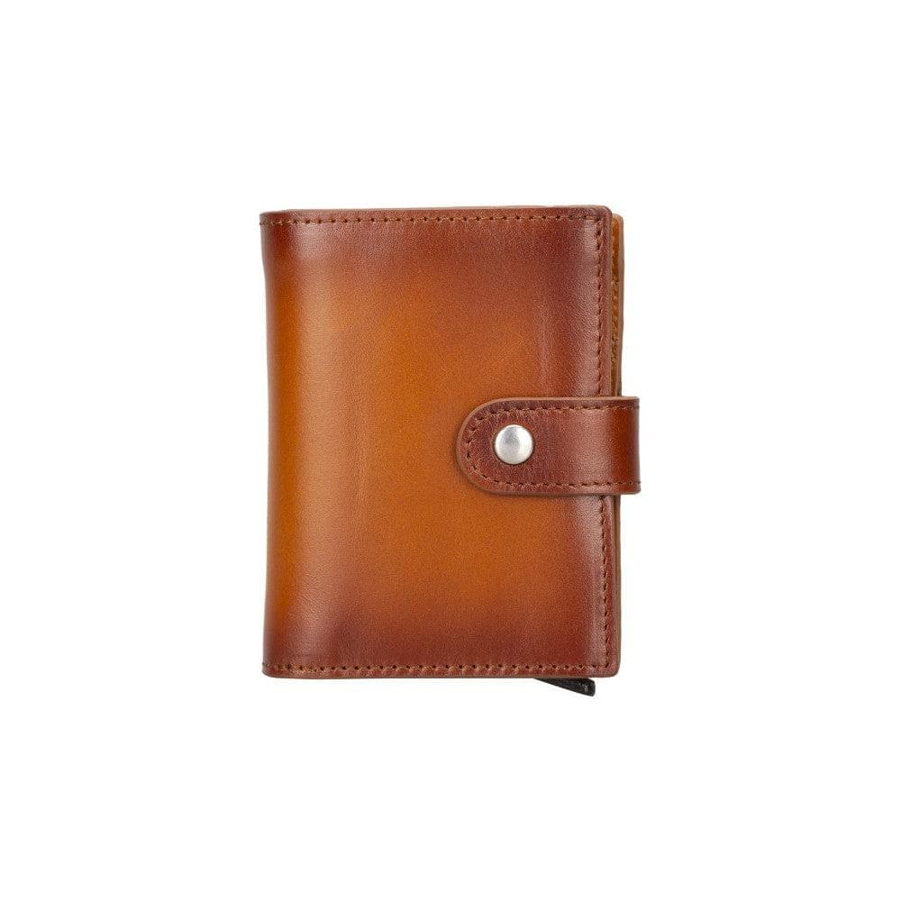 Plato Zip Mechanical Genuine Leather Card Holder