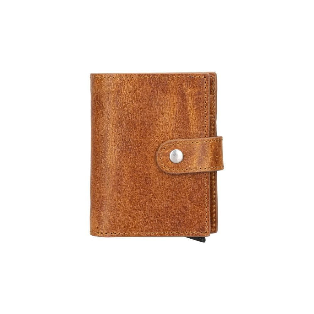 Plato Zip Mechanical Genuine Leather Card Holder