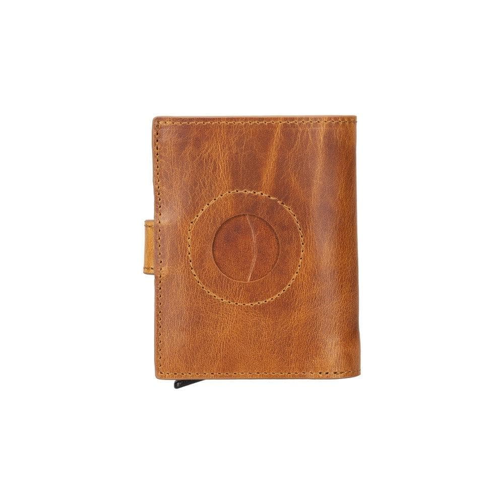 Plato Zip Mechanical Genuine Leather Card Holder