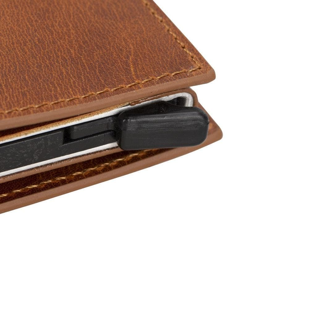 Plato Zip Mechanical Genuine Leather Card Holder