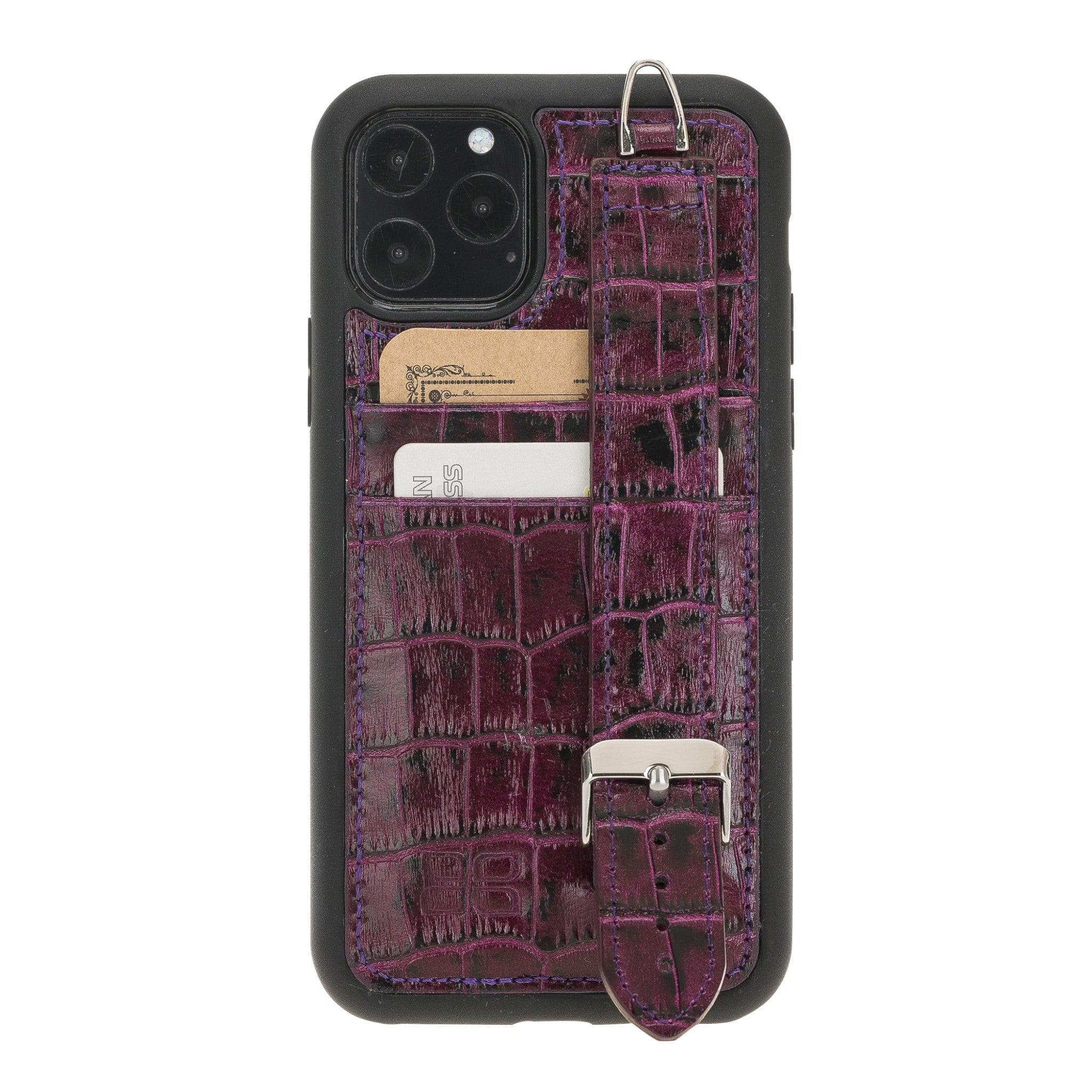 Flex Cover Card Holder iPhone 11 Series Genuine Leather Back Cover with Hand Strap