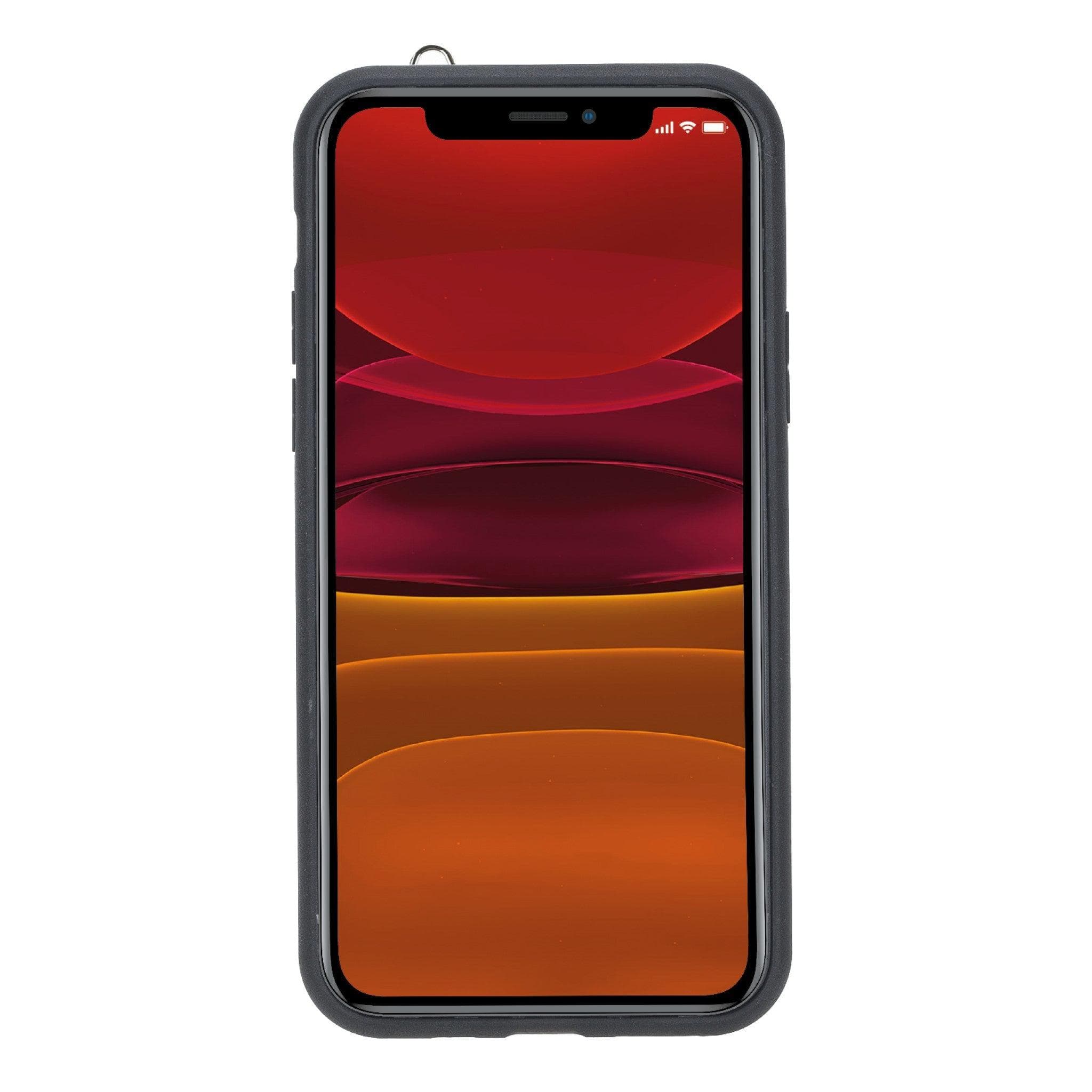 Flex Cover Card Holder iPhone 11 Series Genuine Leather Back Cover with Hand Strap