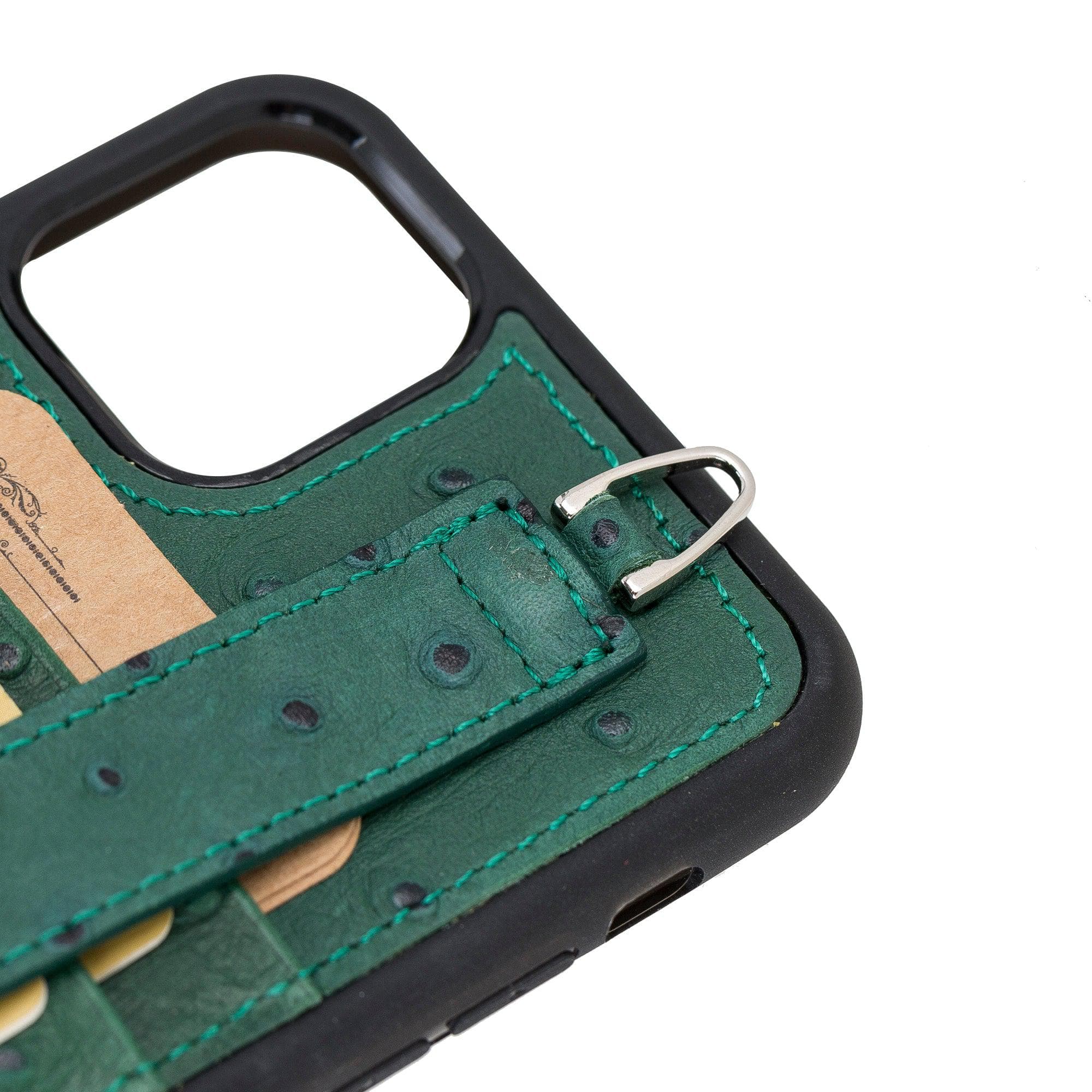 Flex Cover Card Holder iPhone 11 Series Genuine Leather Back Cover with Hand Strap