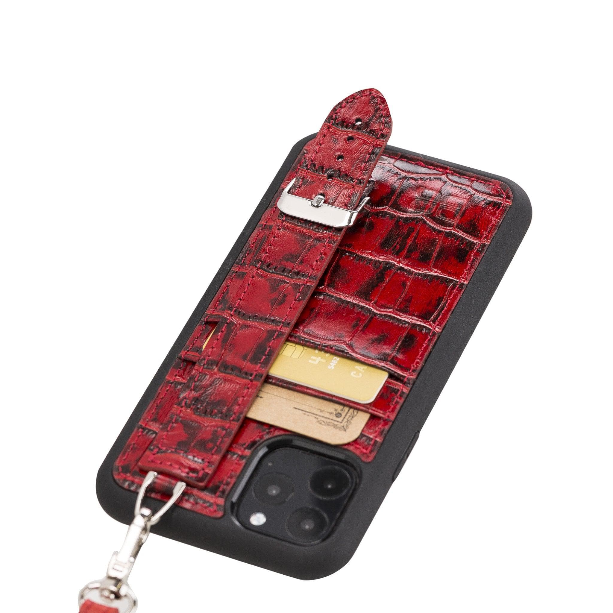 Flex Cover Card Holder iPhone 11 Series Genuine Leather Back Cover with Hand Strap