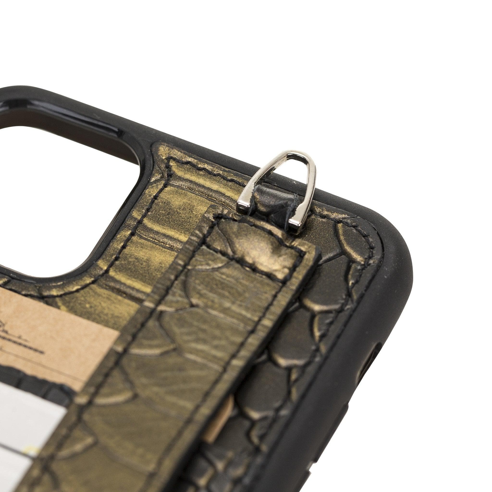 Flex Cover Card Holder iPhone 11 Series Genuine Leather Back Cover with Hand Strap