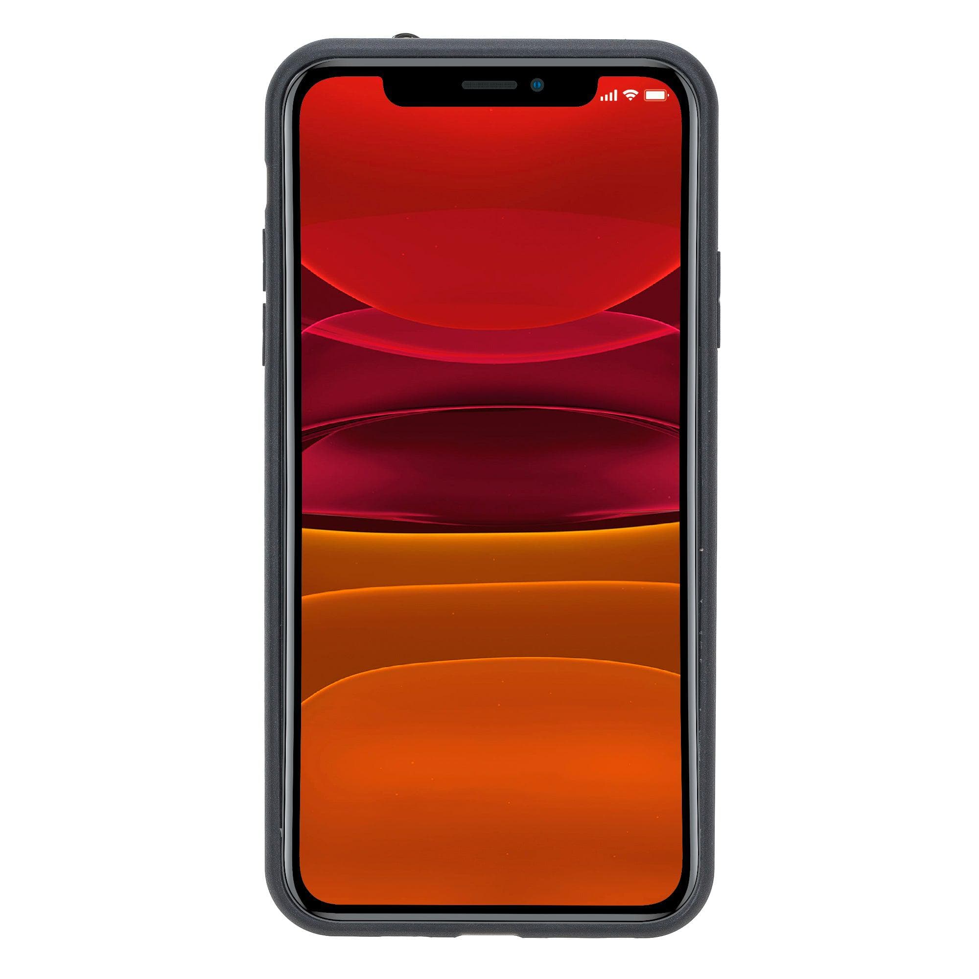 Flex Cover Card Holder iPhone 11 Series Genuine Leather Back Cover with Hand Strap