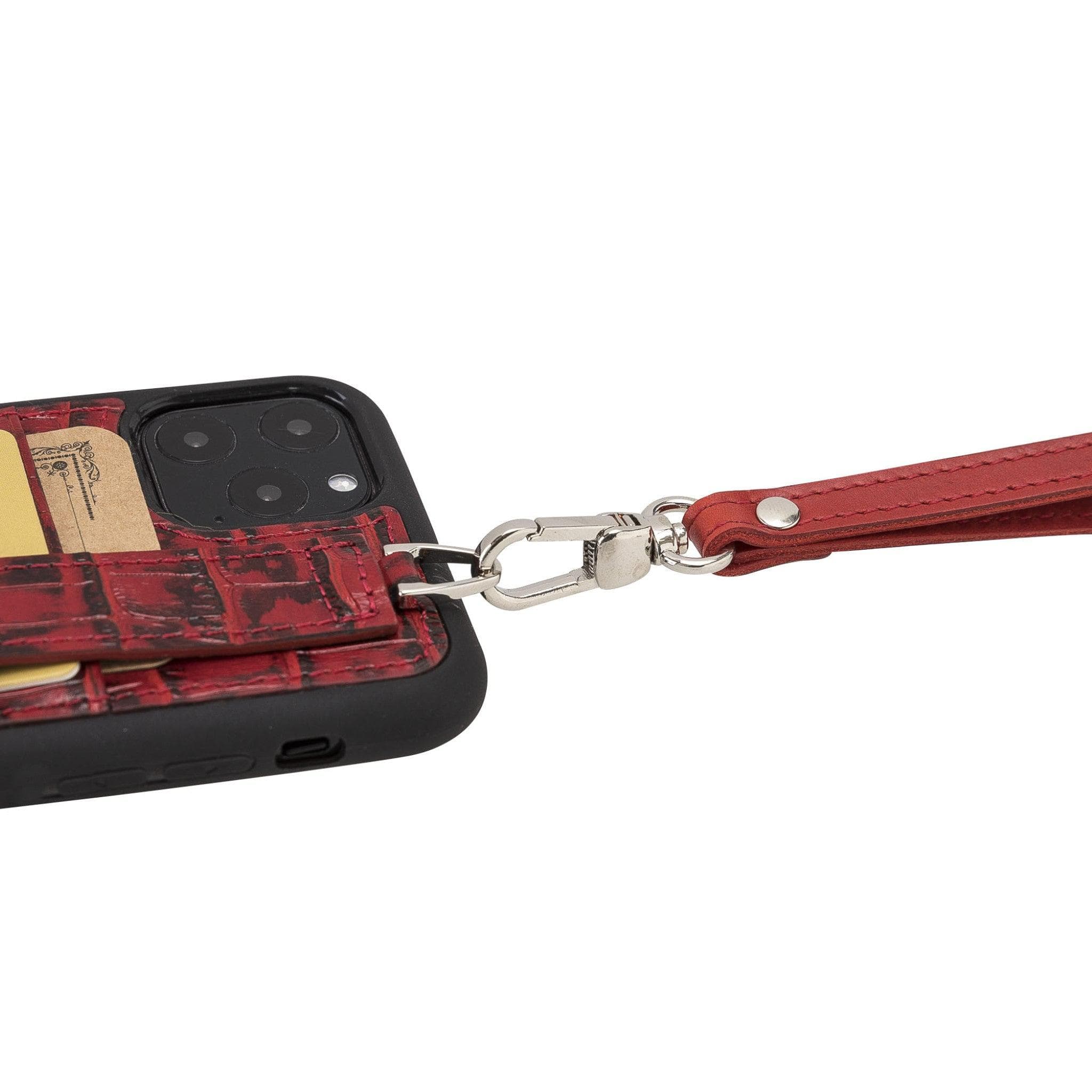 Flex Cover Card Holder iPhone 11 Series Genuine Leather Back Cover with Hand Strap
