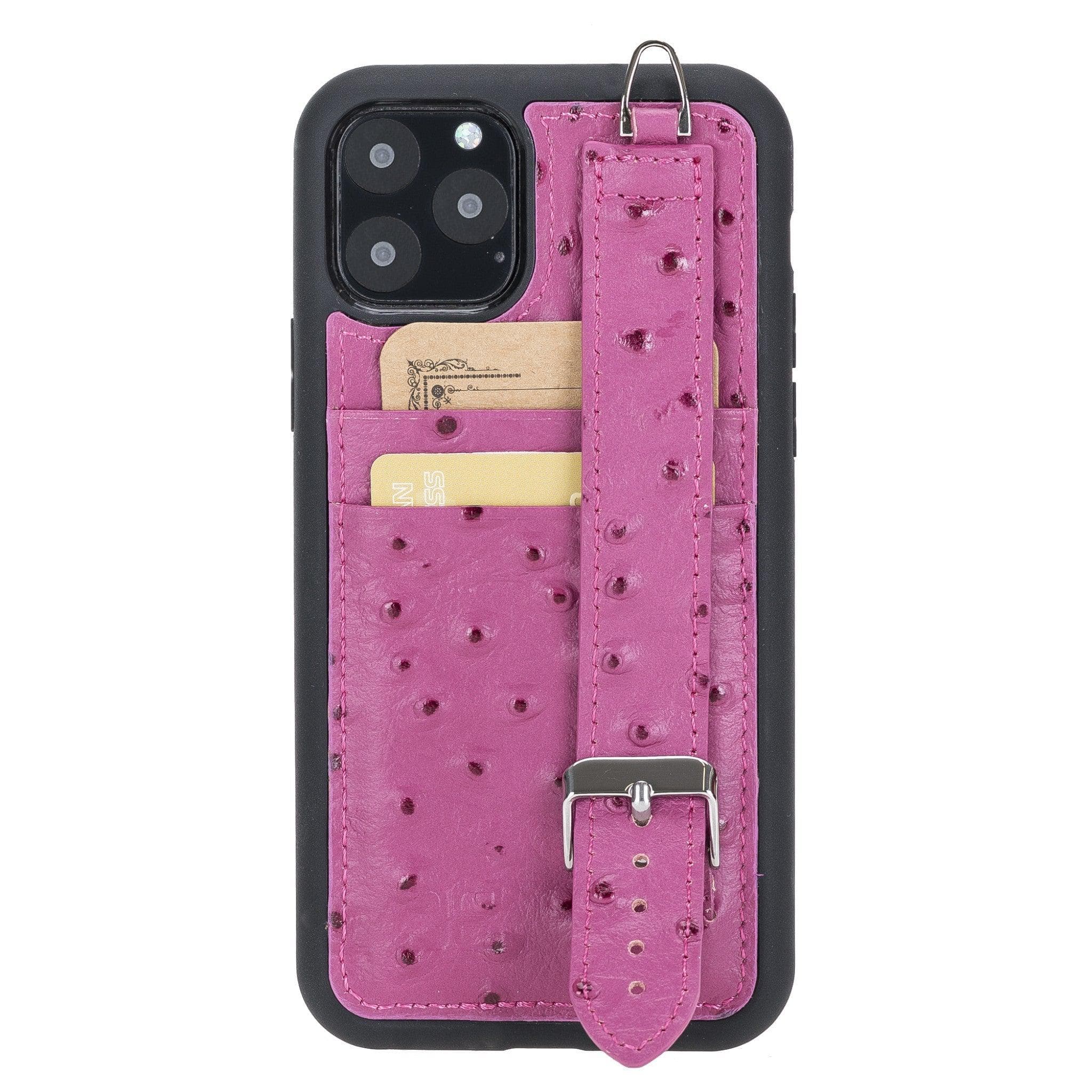 Flex Cover Card Holder iPhone 11 Series Genuine Leather Back Cover with Hand Strap