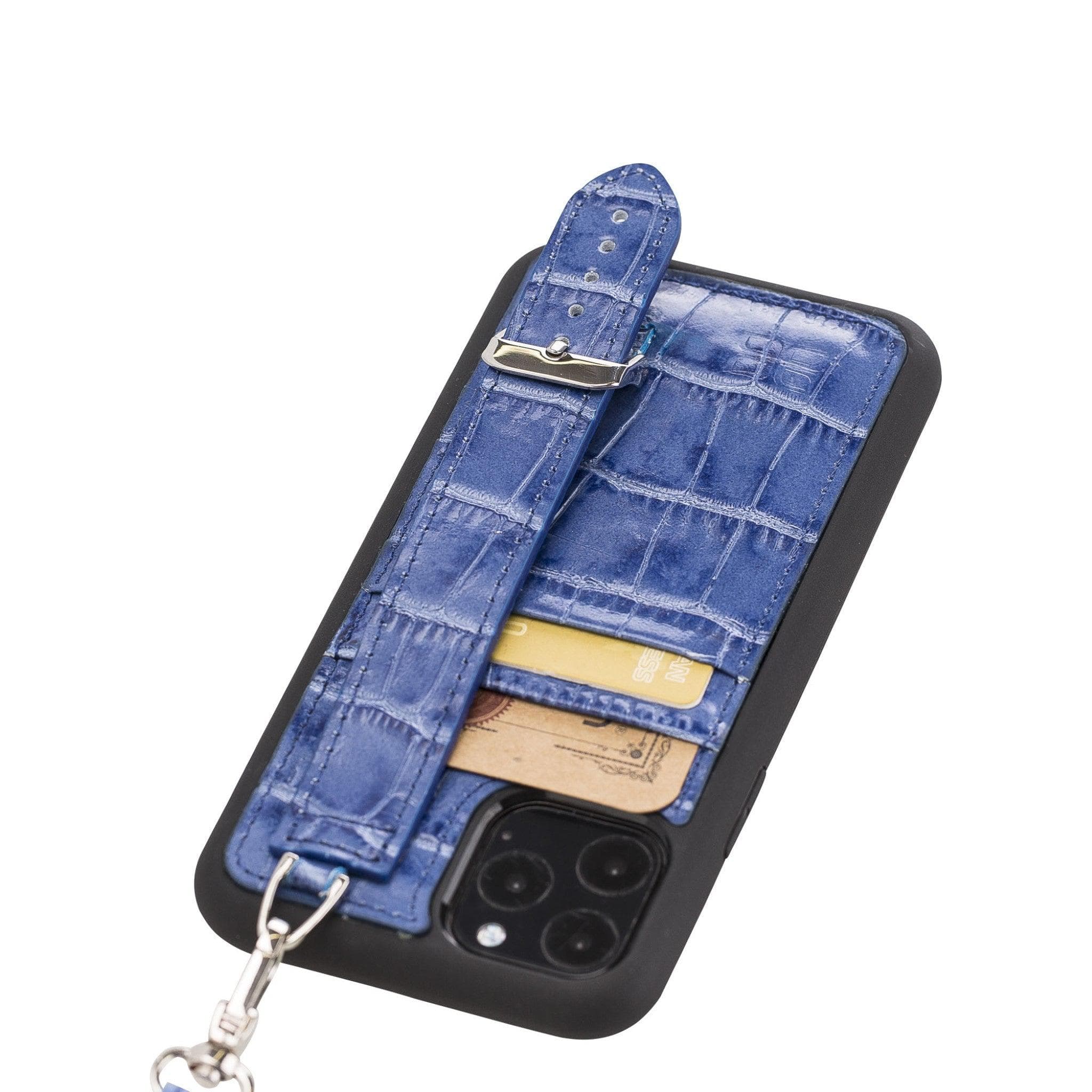 Flex Cover Card Holder iPhone 11 Series Genuine Leather Back Cover with Hand Strap