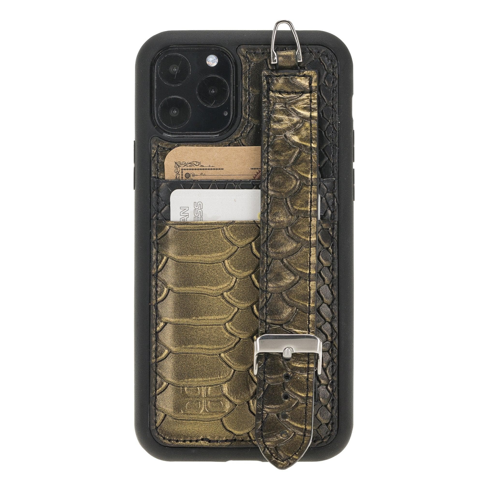 Flex Cover Card Holder iPhone 11 Series Genuine Leather Back Cover with Hand Strap