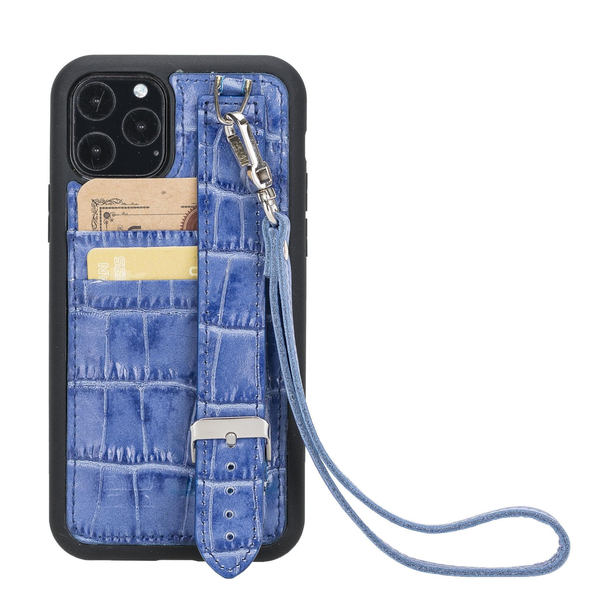 Flex Cover Card Holder iPhone 11 Series Genuine Leather Back Cover with Hand Strap