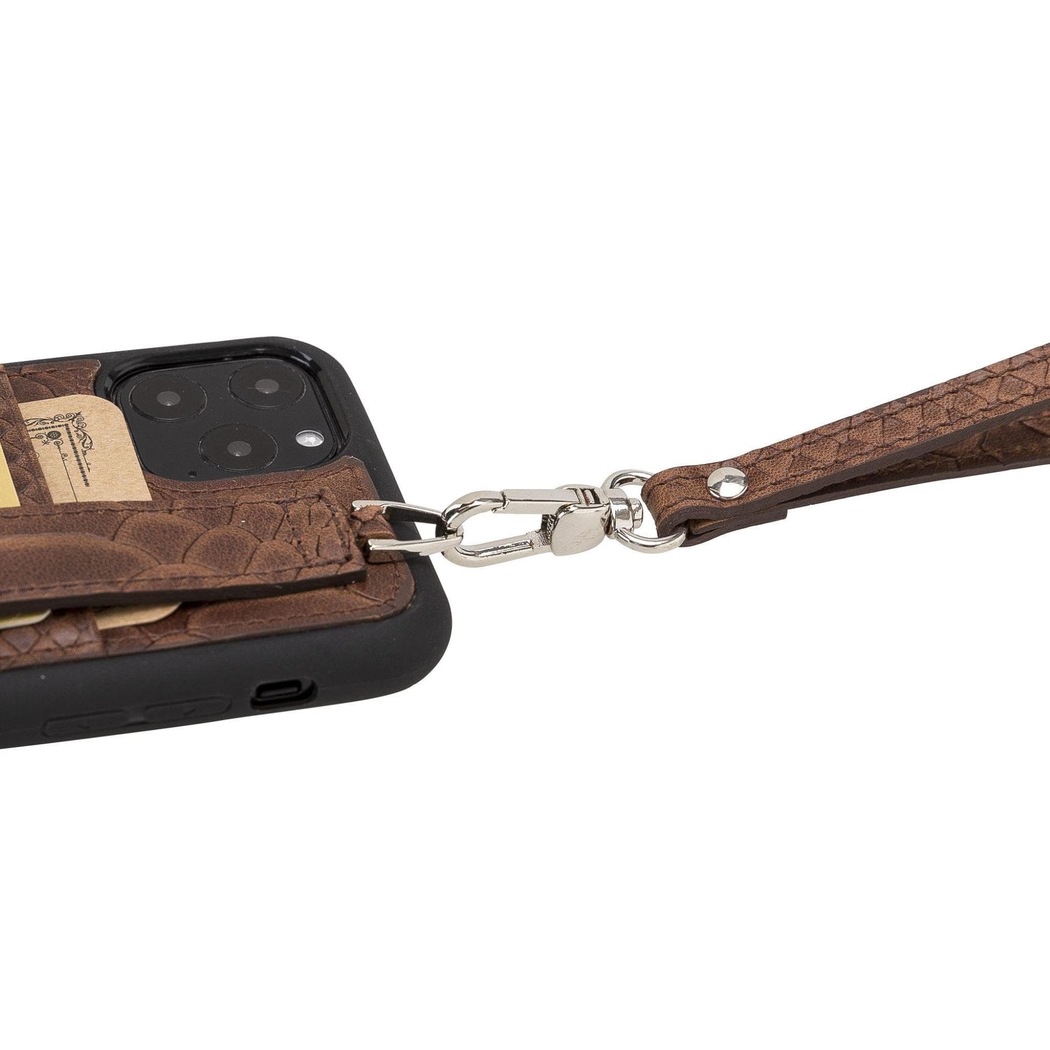 Flex Cover Card Holder iPhone 11 Series Genuine Leather Back Cover with Hand Strap