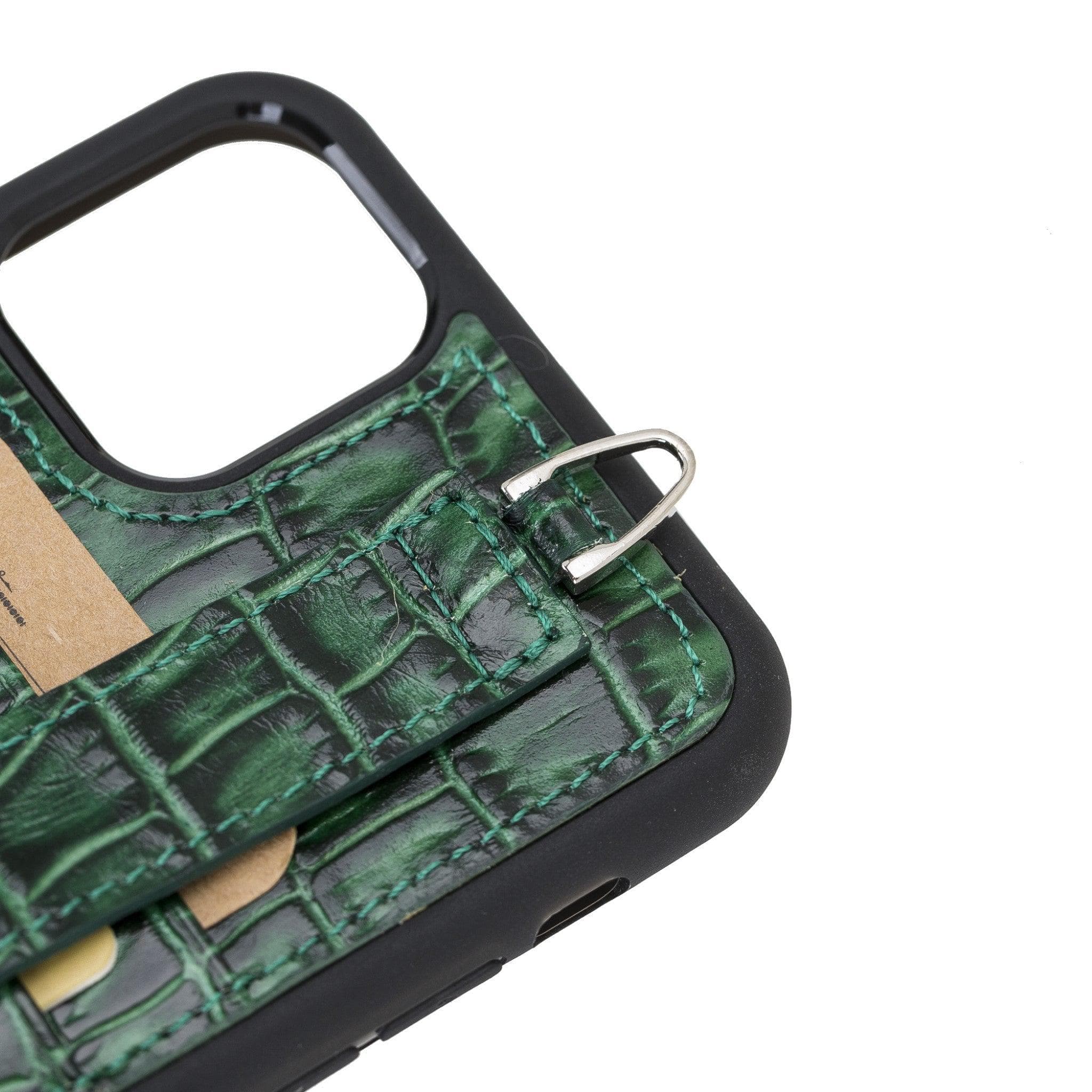 Flex Cover Card Holder iPhone 11 Series Genuine Leather Back Cover with Hand Strap
