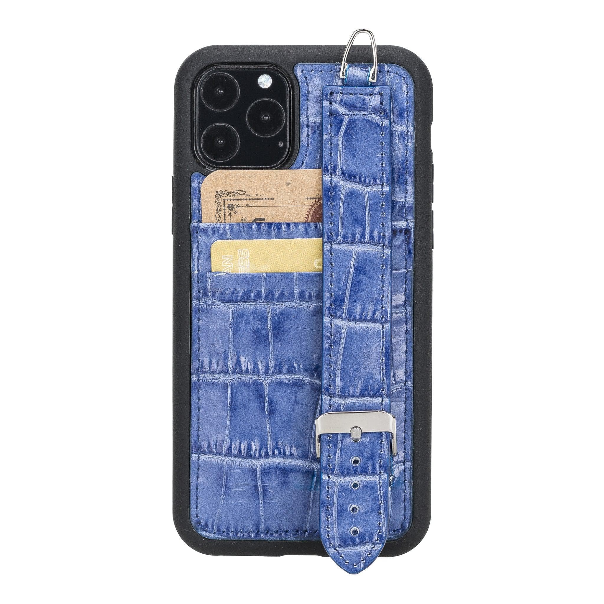 Flex Cover Card Holder iPhone 11 Series Genuine Leather Back Cover with Hand Strap