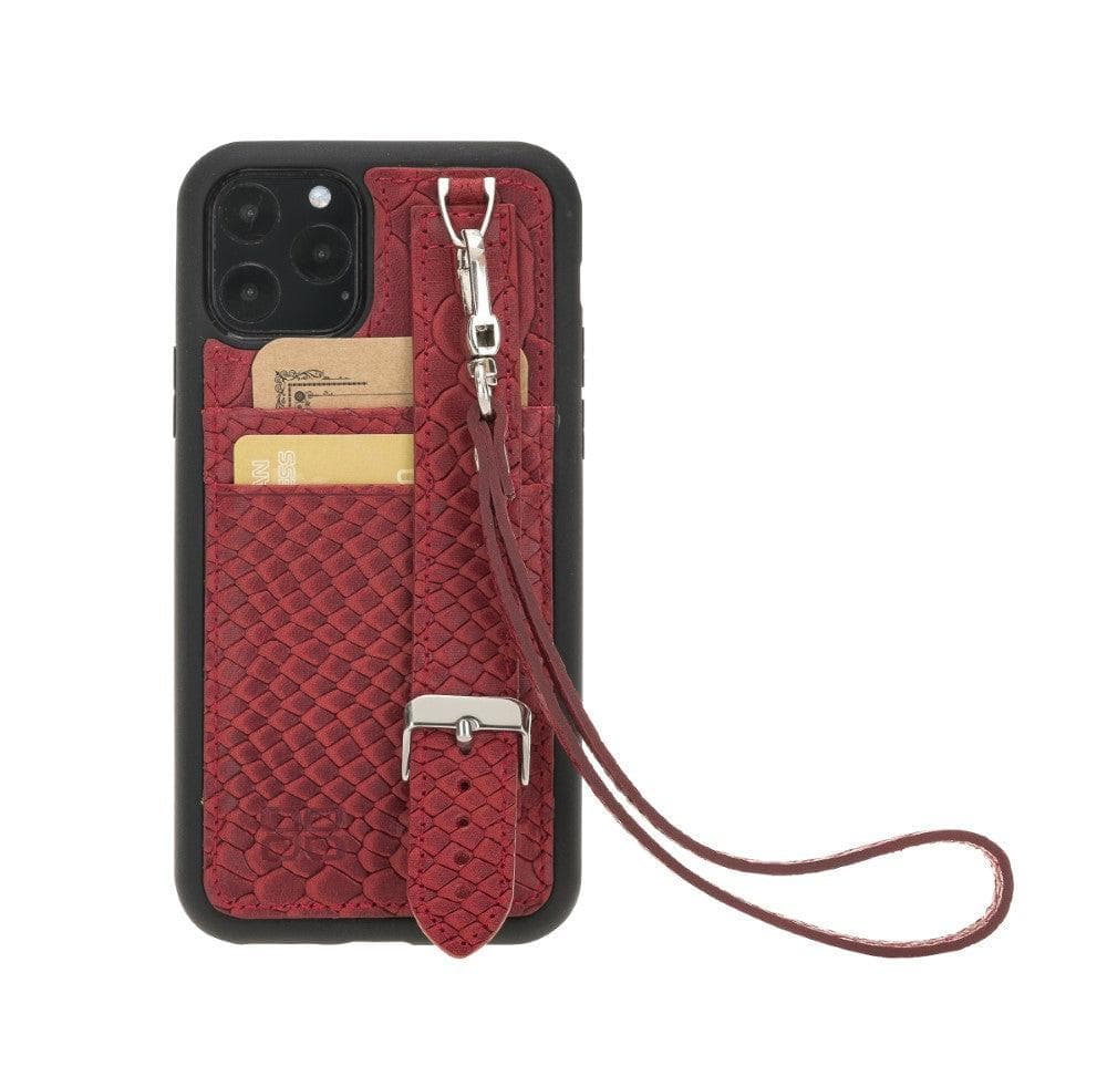 Flex Cover Card Holder iPhone 11 Series Genuine Leather Back Cover with Hand Strap