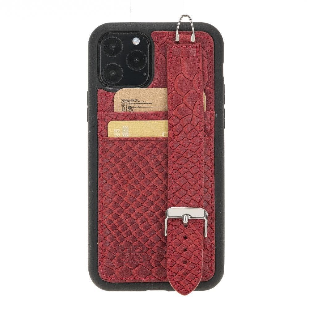 Flex Cover Card Holder iPhone 11 Series Genuine Leather Back Cover with Hand Strap