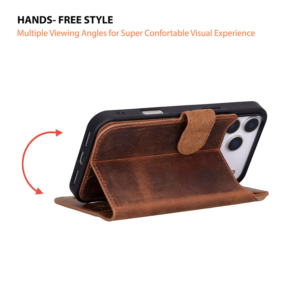 Magic iPhone 17 Pro Detachable Leather Wallet Case