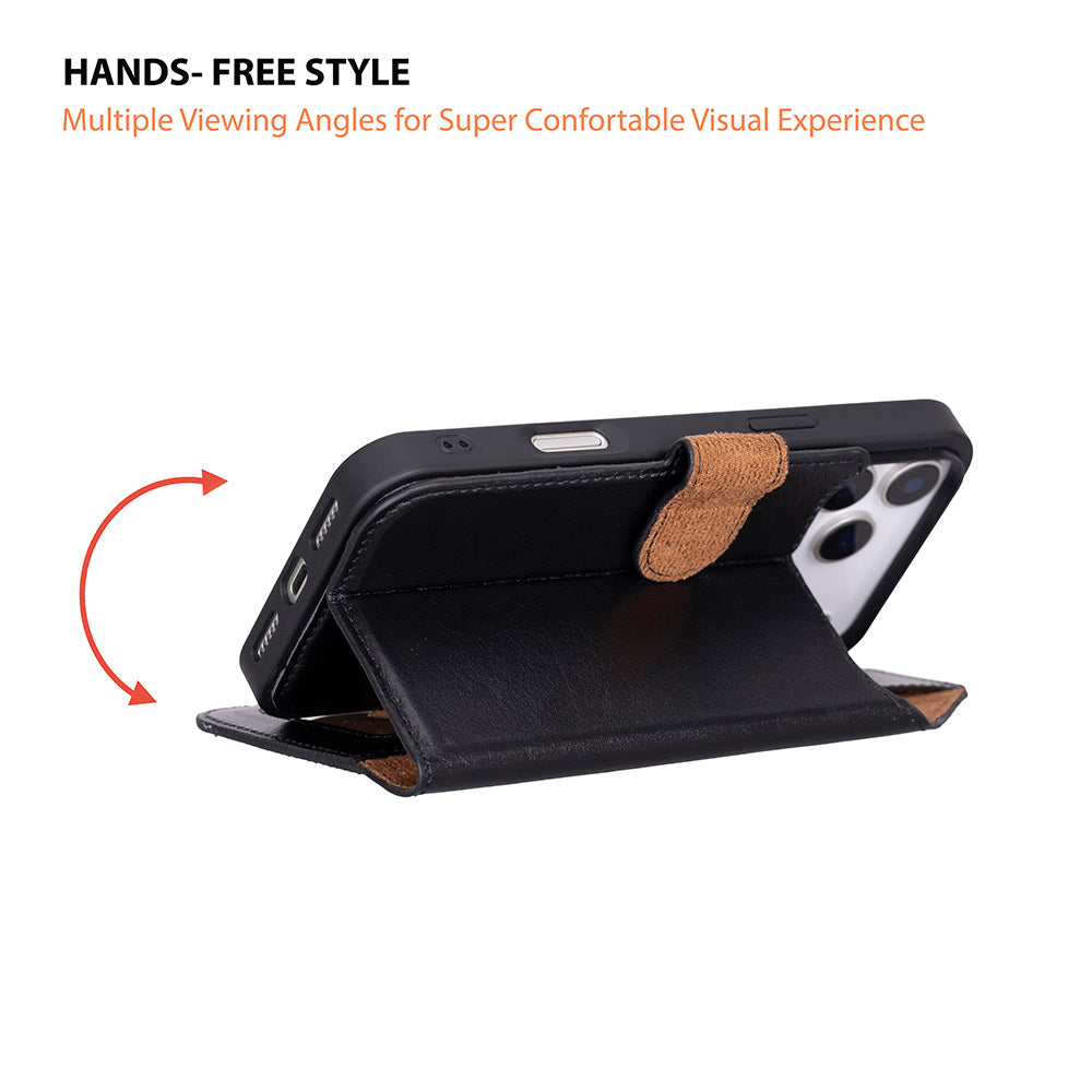 Magic iPhone 17 Pro Max Detachable Leather Wallet Case