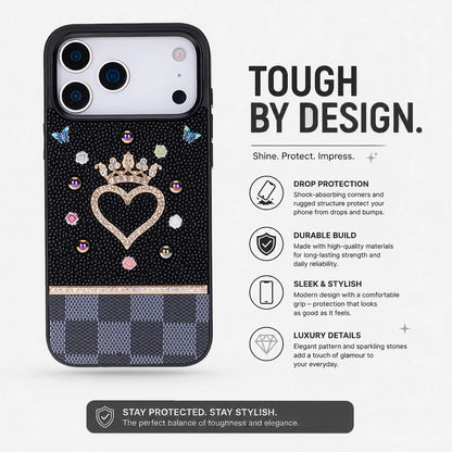Vissel Heart Crystal Luxury Case for iPhone 17 Pro Max