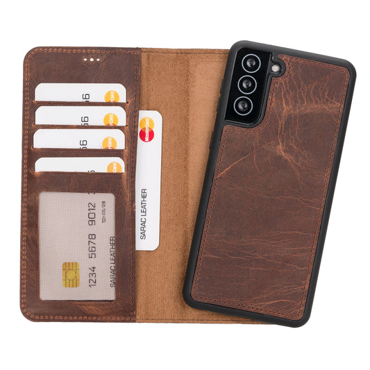 Liluri Samsung Galaxy S21 Plus Detachable Leather Wallet Case