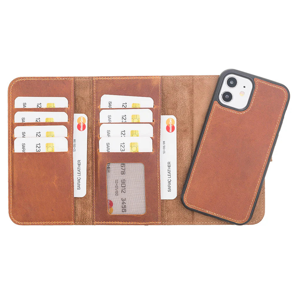 Santa iPhone 12 Mini Leather Detachable Wallet Case