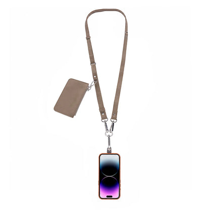 FlexGo Leather Phone Strap & Wallet Set – Clip-On Flex