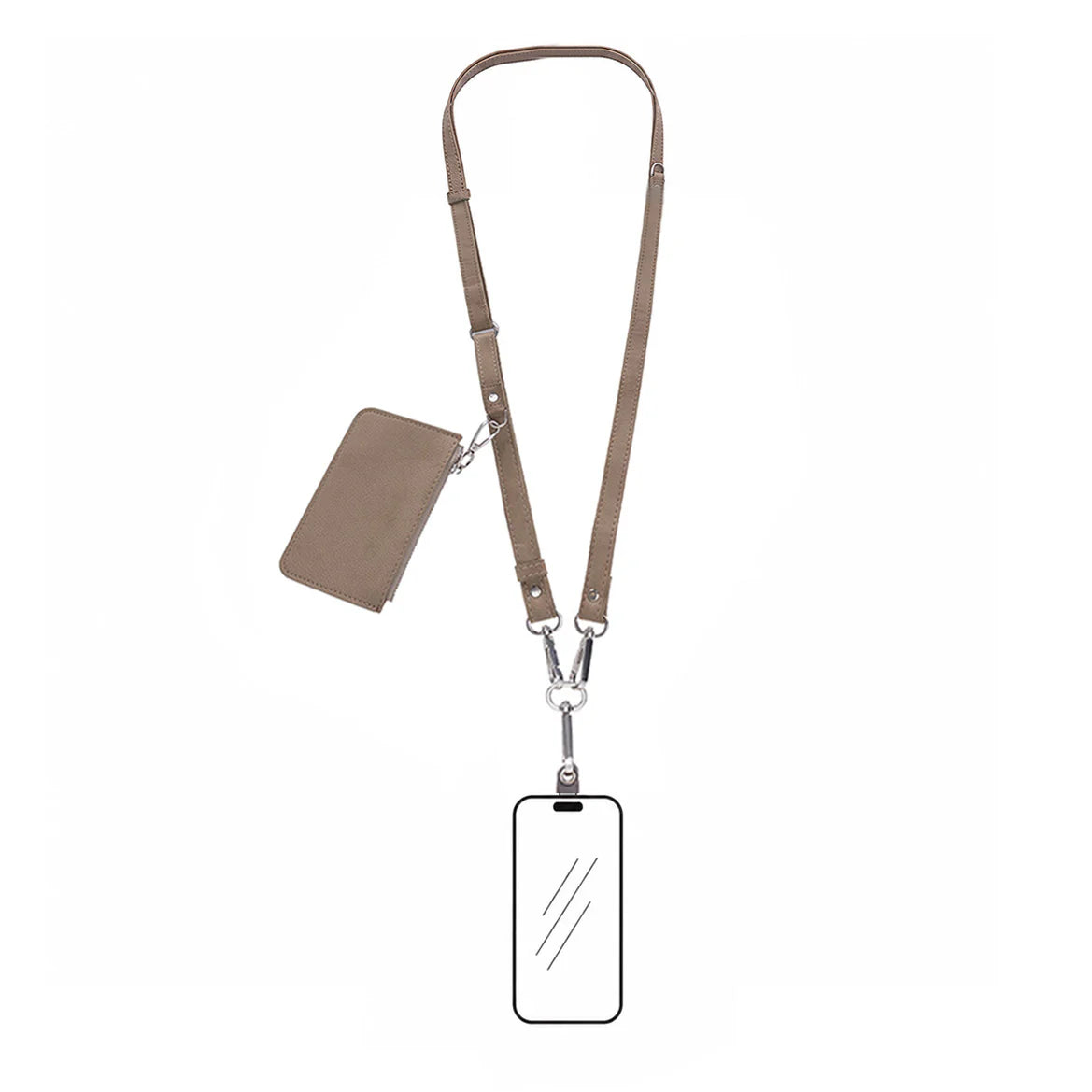 FlexGo Leather Phone Strap & Wallet Set – Clip-On Flex