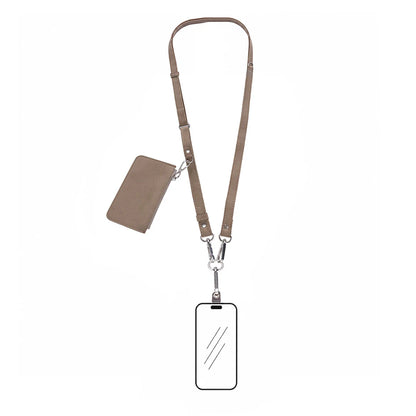 FlexGo Leather Phone Strap & Wallet Set – Clip-On Flex