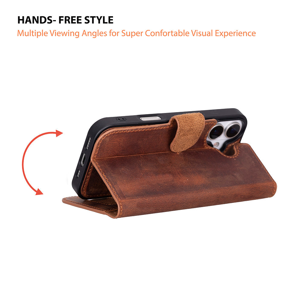 Magic iPhone 17 Detachable Leather Wallet Case
