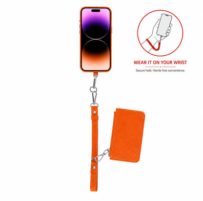 FlexGo Leather Phone Strap & Wallet Set – Clip-On Flex