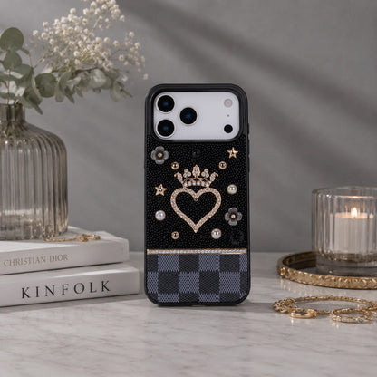 Vissel Heart Crystal Luxury Case for iPhone 17 Pro Max
