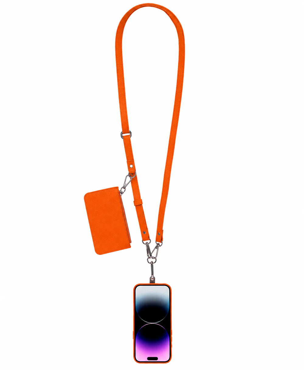 FlexGo Leather Phone Strap & Wallet Set – Clip-On Flex