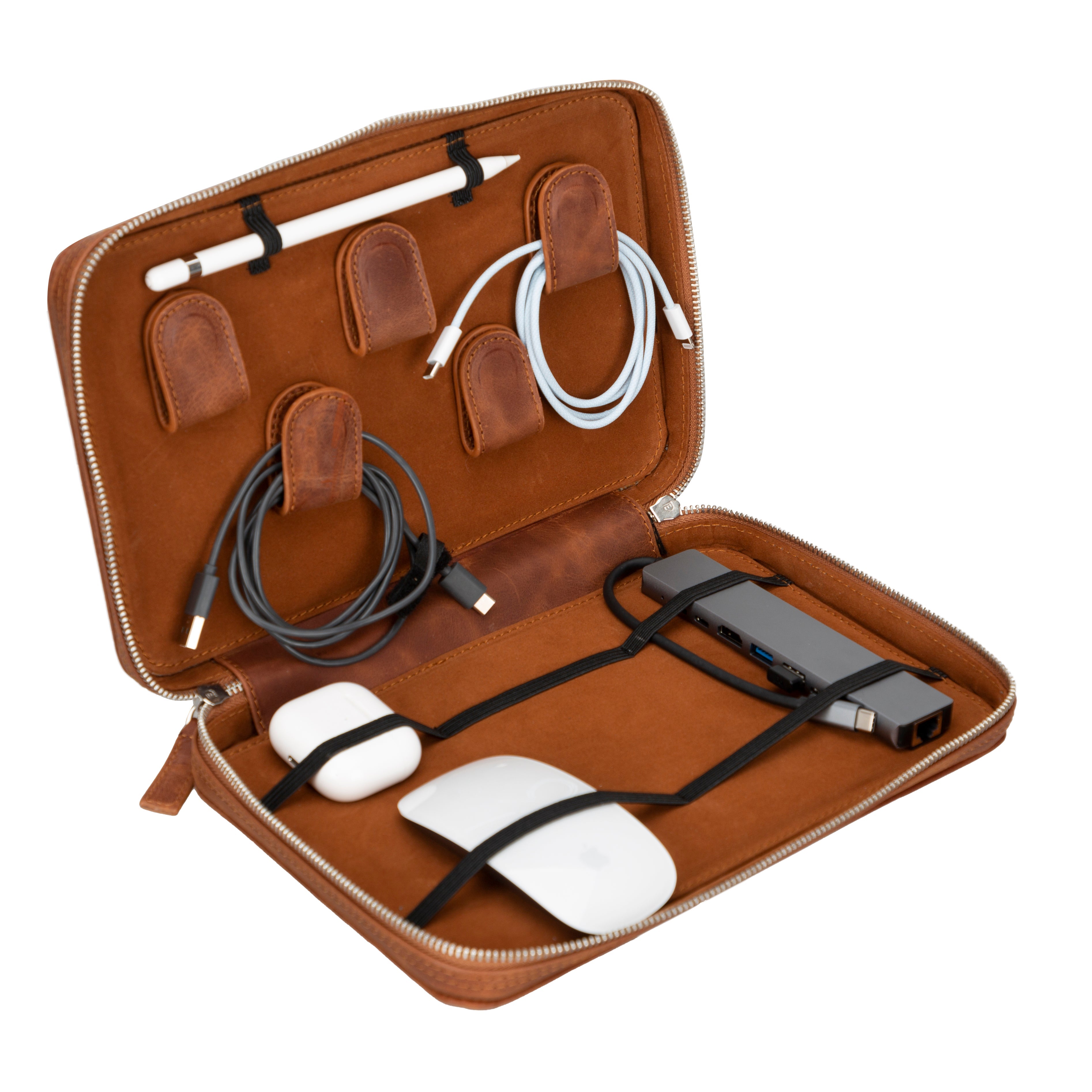Travel Leather Cable Organizer