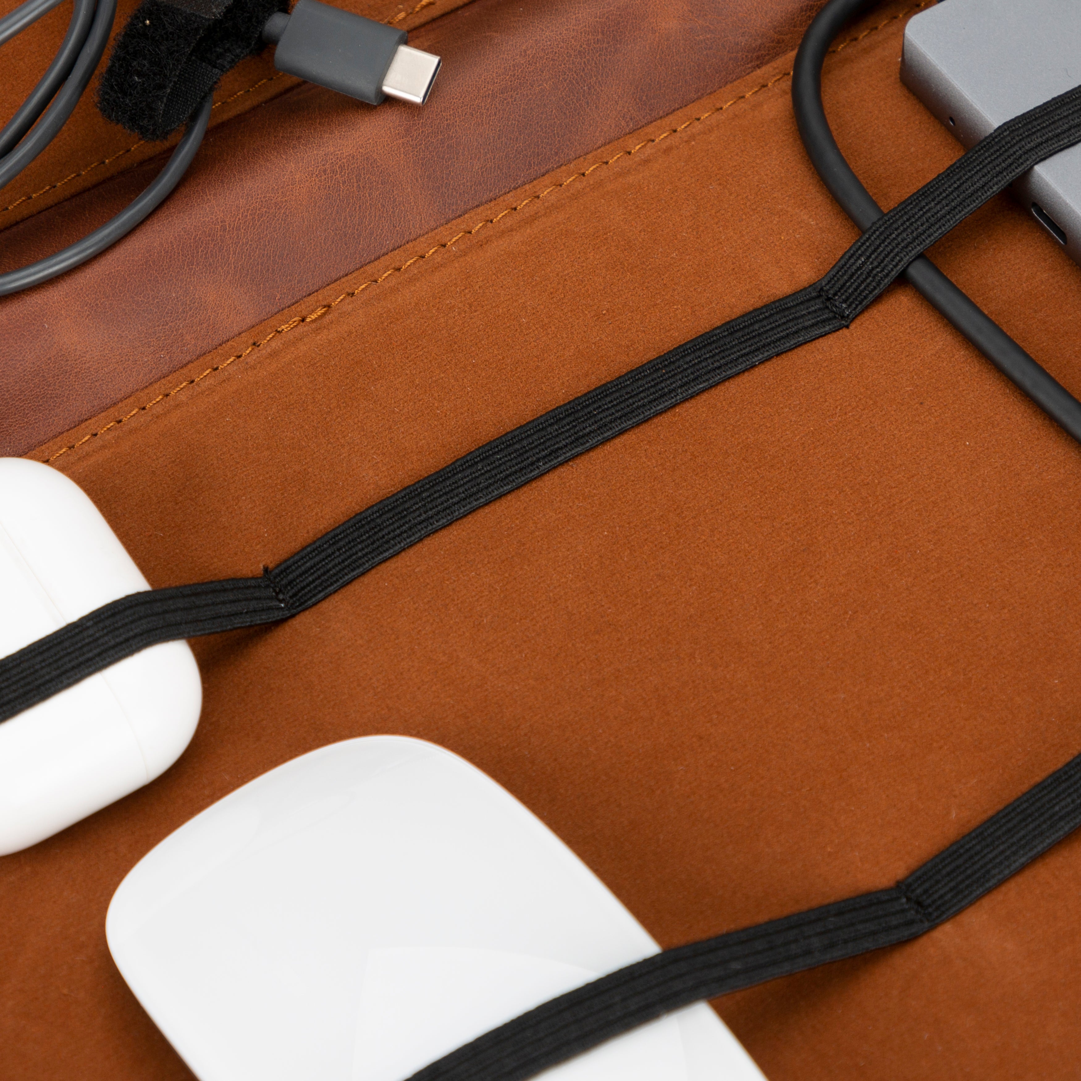 Travel Leather Cable Organizer