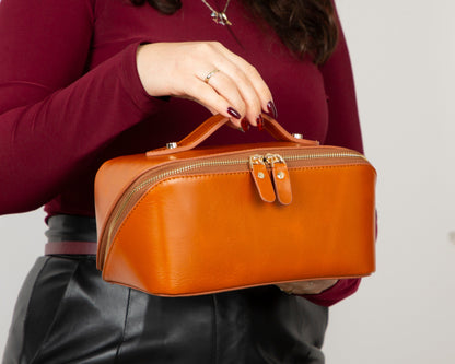 Elena Leather Make-Up Bag