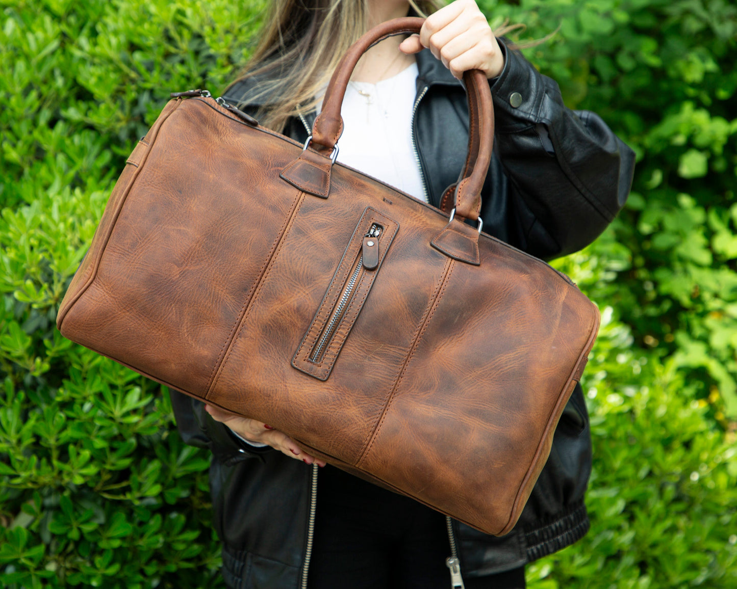 Leather Travel & Sport Duffel Bag