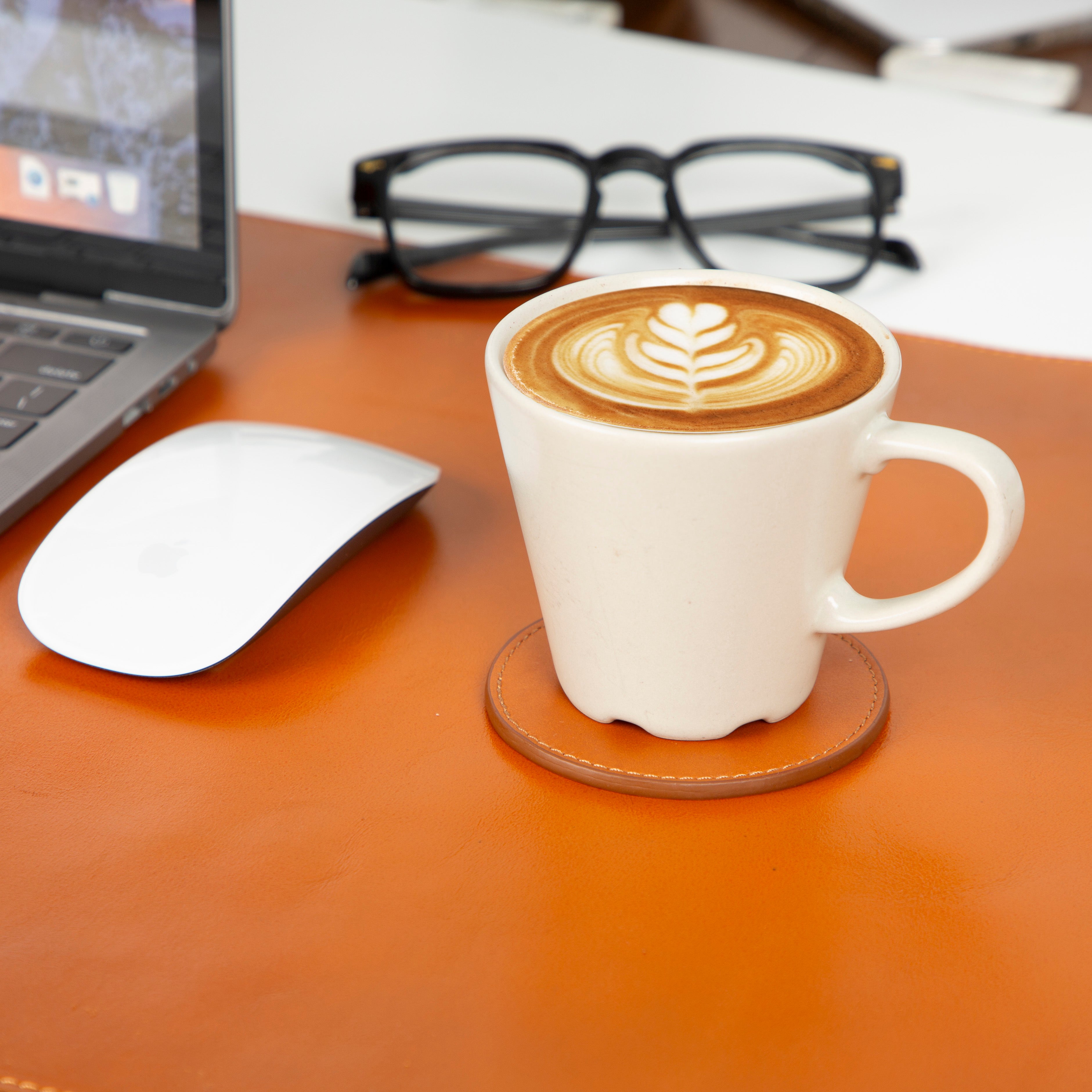 Lavo Leather Cup Coaster Set